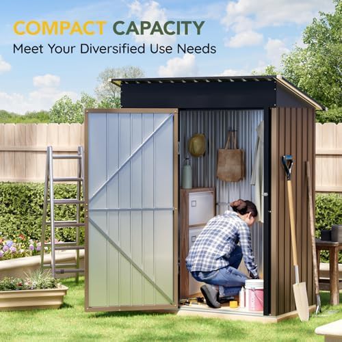Vertical brown steel storage shed 5x3 — photo 5