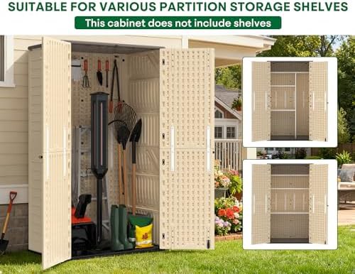 Tall vertical resin shed with double doors — photo 3