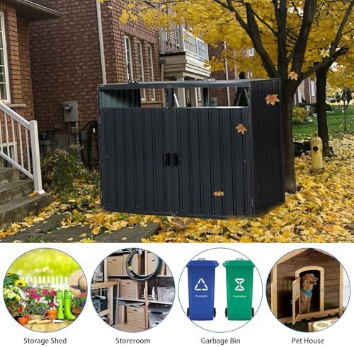 Black steel double trash can storage — photo 5