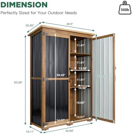 Wood and Metal Waterproof Garden Tool Organizer — photo 3
