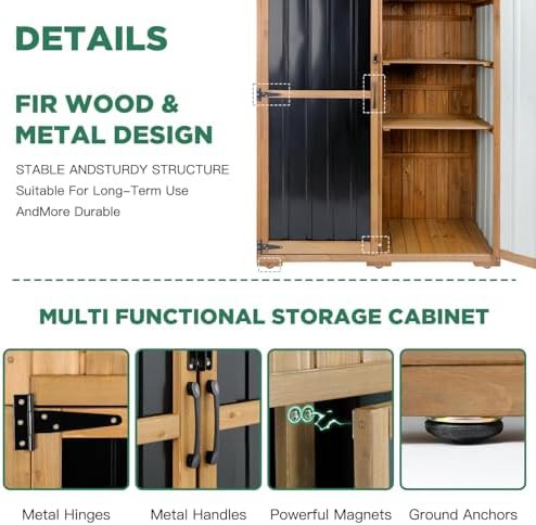 Wood and Metal Waterproof Garden Tool Organizer — photo 4