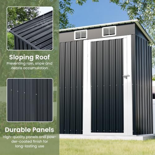 Metal garden shed with sloped roof — photo 3