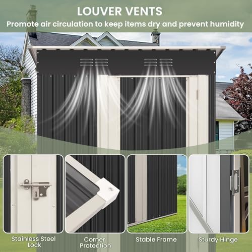 Metal garden shed with sloped roof — photo 4