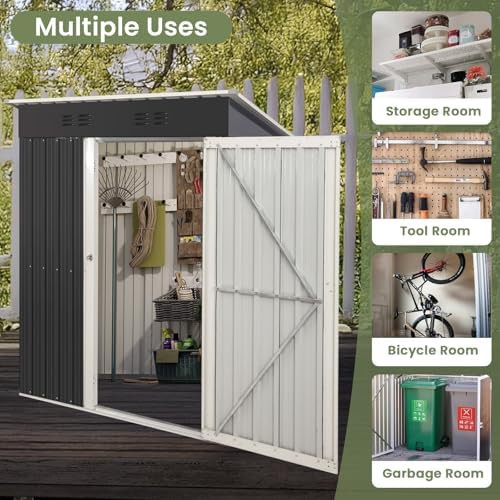 Metal garden shed with sloped roof — photo 5