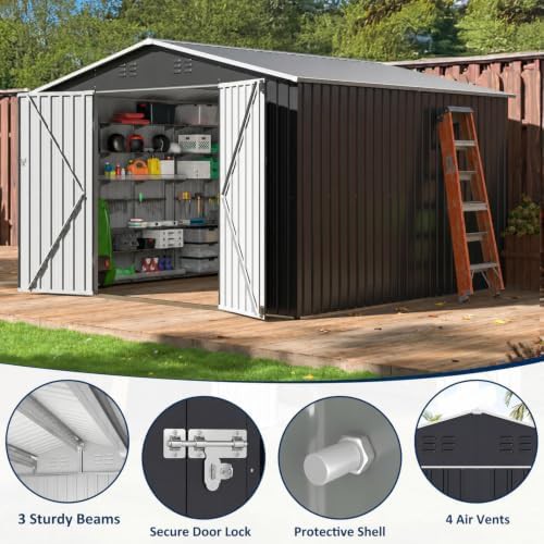 Square ten foot outdoor storage shed — photo 5