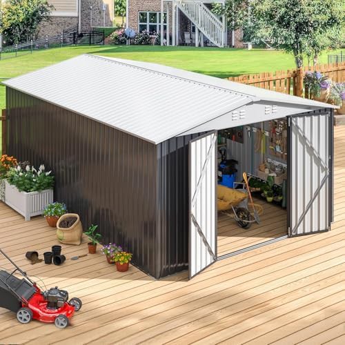 Ten by Fourteen Foot Waterproof Metal Shed