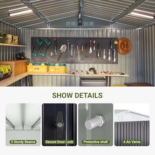 Ten by Fourteen Foot Waterproof Metal Shed — photo 5
