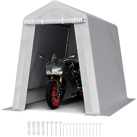Gray heavy duty portable storage tent