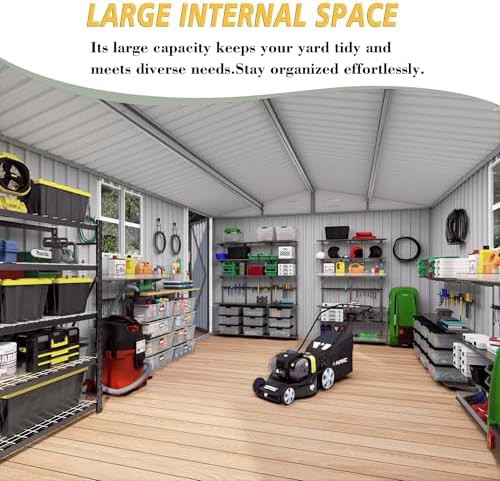 Large metal garden shed in grey — photo 3