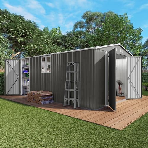 Large metal garden shed in grey — photo 4