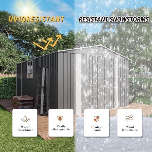 Large metal garden shed in grey — photo 5