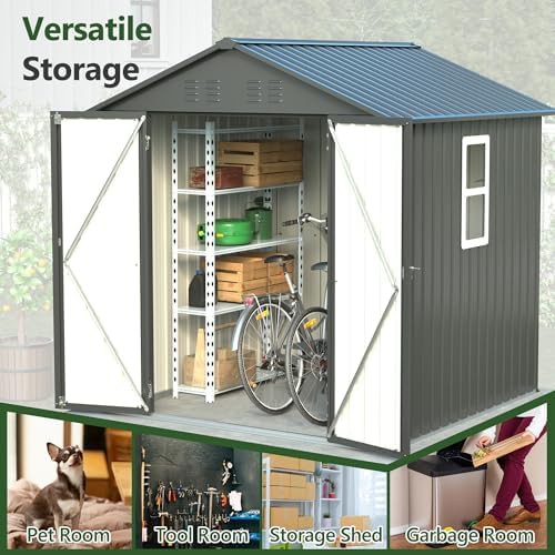 Galvanized Steel Garden Shed with Windows — photo 3