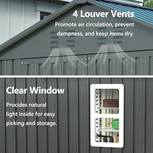 Galvanized Steel Garden Shed with Windows — photo 4