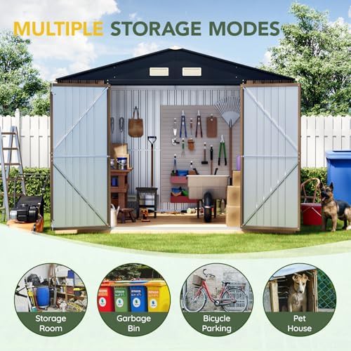 Brown steel storage shed 10x12 — photo 3
