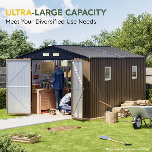 Brown steel storage shed 10x12 — photo 5