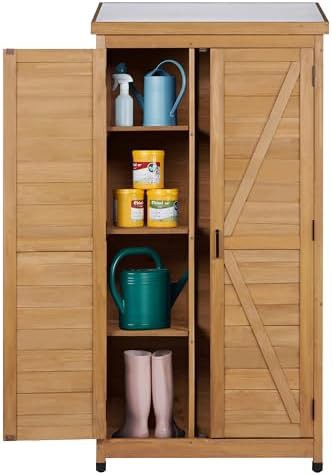 Wooden organizer with metal top plate