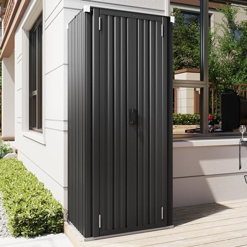 Dark grey vertical garden outdoor cabinet