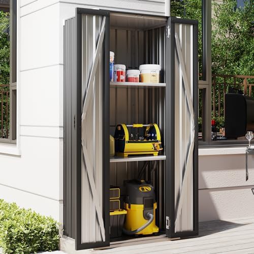 Dark grey vertical garden outdoor cabinet — photo 3