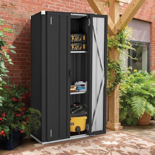 Dark grey vertical garden outdoor cabinet — photo 4