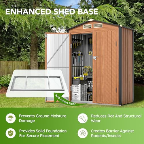 Small metal garden shed with floor — photo 3