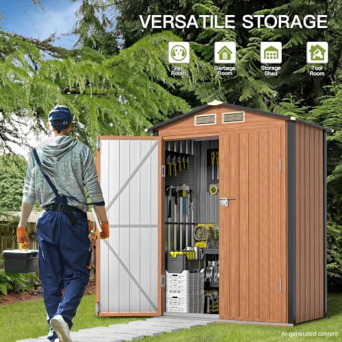 Small metal garden shed with floor — photo 4