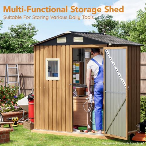 Metal garden shed with internal floor frame — photo 4