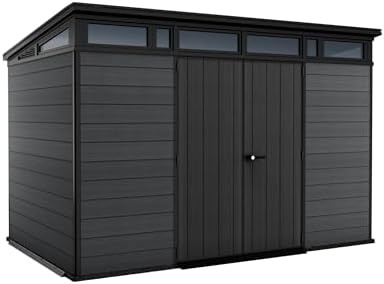 Cortina graphite wood texture storage shed