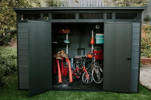 Cortina graphite wood texture storage shed — photo 3