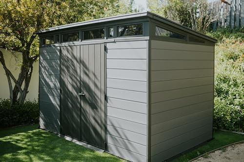 Cortina graphite wood texture storage shed — photo 5