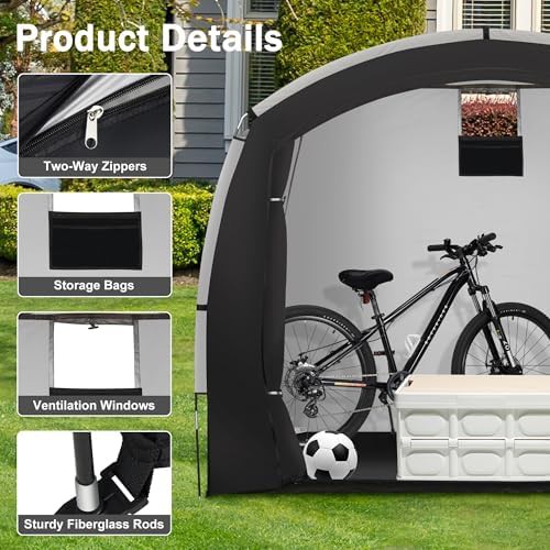 Extra large waterproof bicycle storage shelter — photo 4