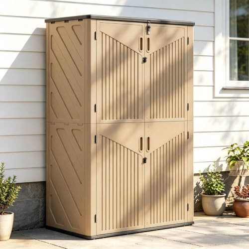 Large capacity outdoor storage cabinet with floor