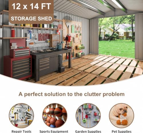 Twelve by Fourteen Foot Waterproof Garden Shed — photo 4