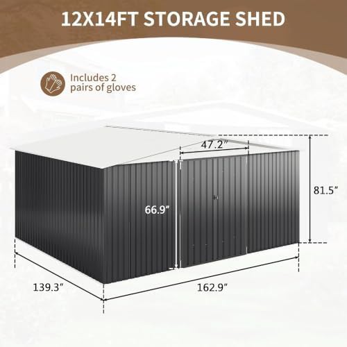 Twelve by Fourteen Foot Waterproof Garden Shed — photo 5