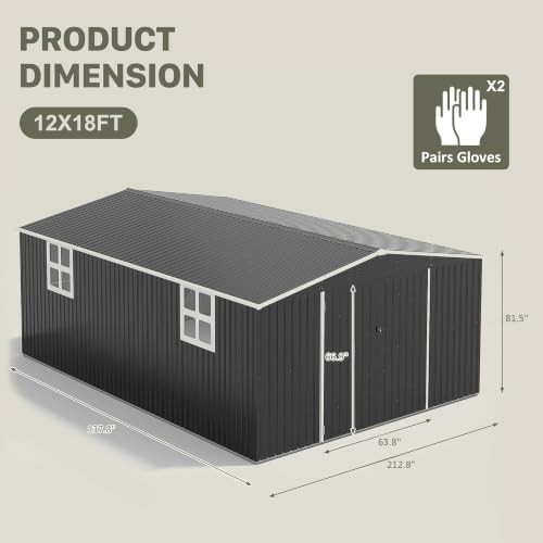 Twelve by Eighteen Foot Weatherproof Storage Shed — photo 5