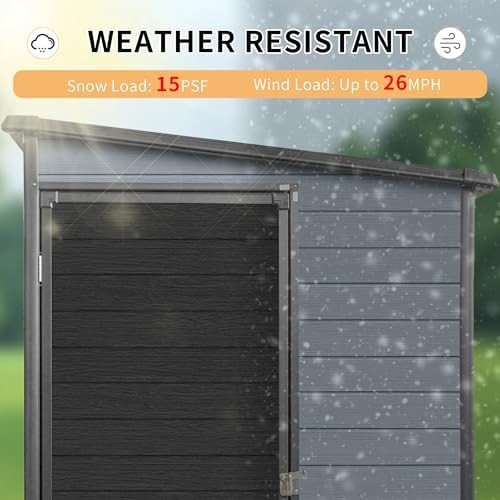 Gray and black resin storage shed — photo 4