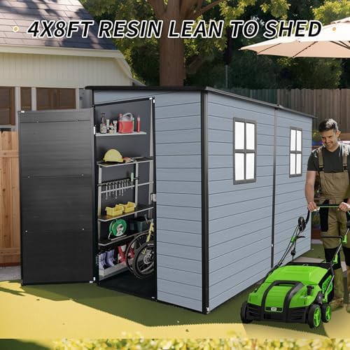 Gray and black resin storage shed — photo 5