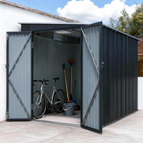 Lean To Metal Shed with Light Board