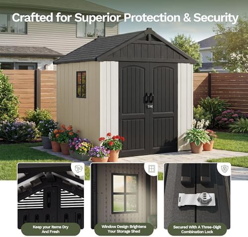 Large resin outdoor storage shed 8x6 ft — photo 3