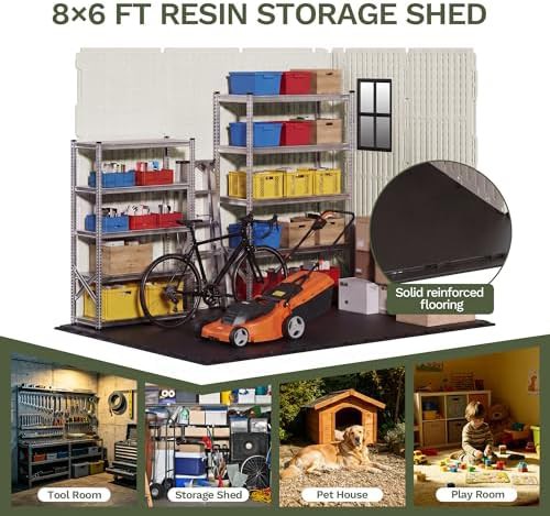Large resin outdoor storage shed 8x6 ft — photo 4