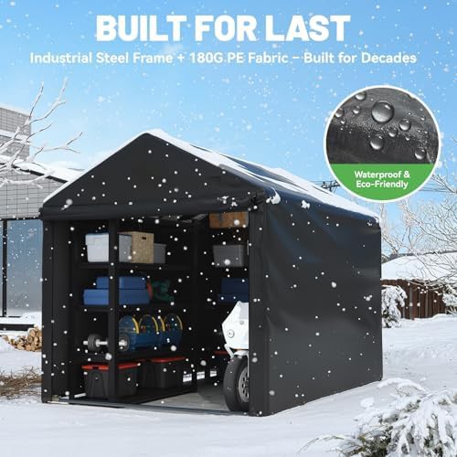 Portable carport shed with zipper door — photo 4