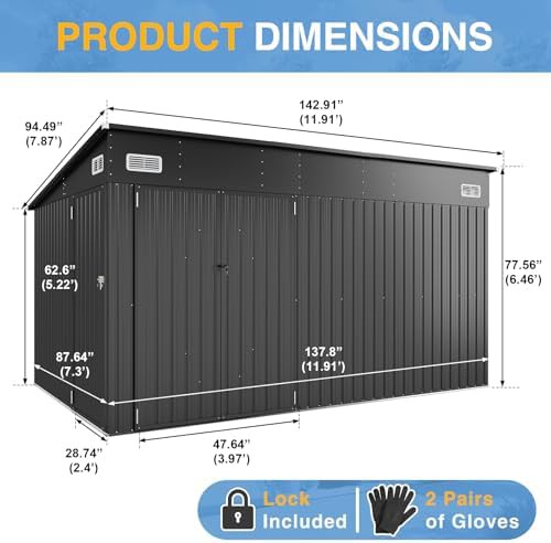 Large vertical storage shed with triple doors — photo 3