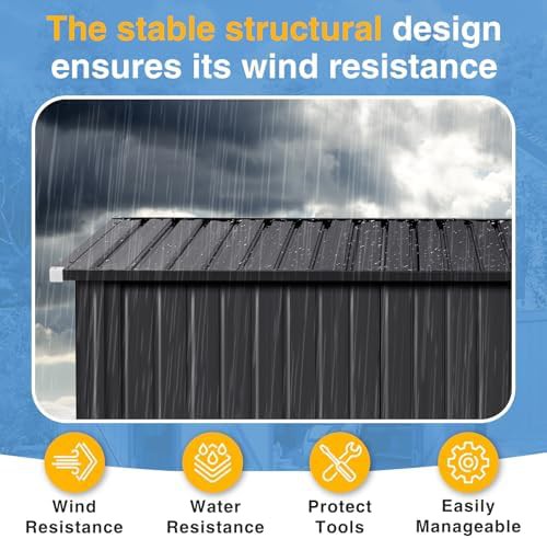 Large vertical storage shed with triple doors — photo 5