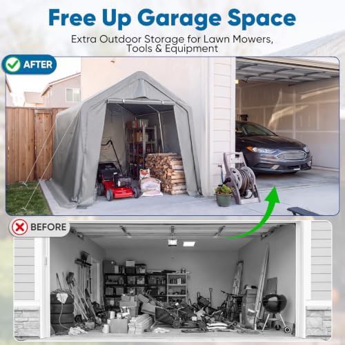 Portable Storage Shelter with Roll Up Door — photo 5