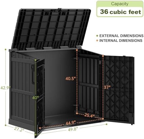 Black Horizontal Resin Storage Cabinet — photo 3