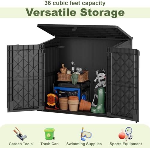 Black Horizontal Resin Storage Cabinet — photo 4
