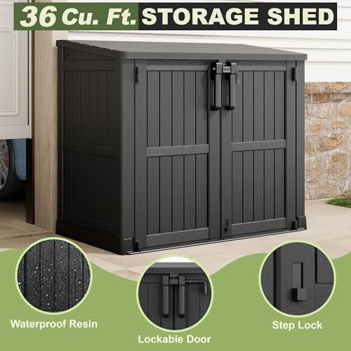 Black Horizontal Resin Storage Cabinet — photo 5