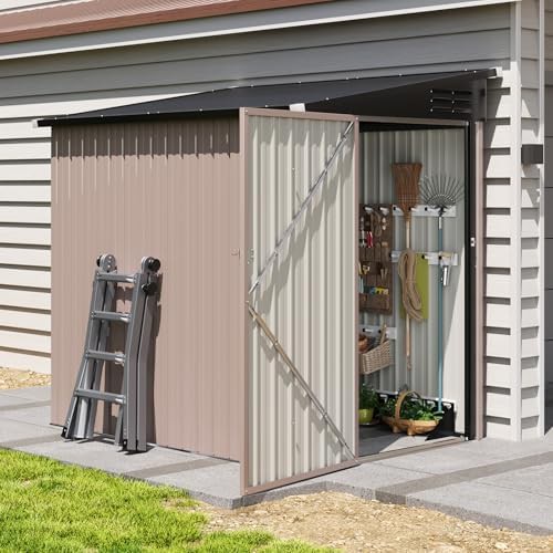 Six by four foot galvanized steel shed