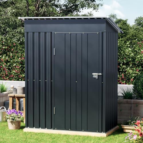 Compact night blue shed with windows — photo 4