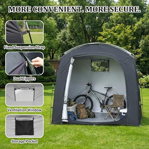 Portable bike storage tent for outdoors — photo 4