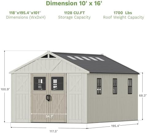 Extra Large Resin Shed with Skylight — photo 4